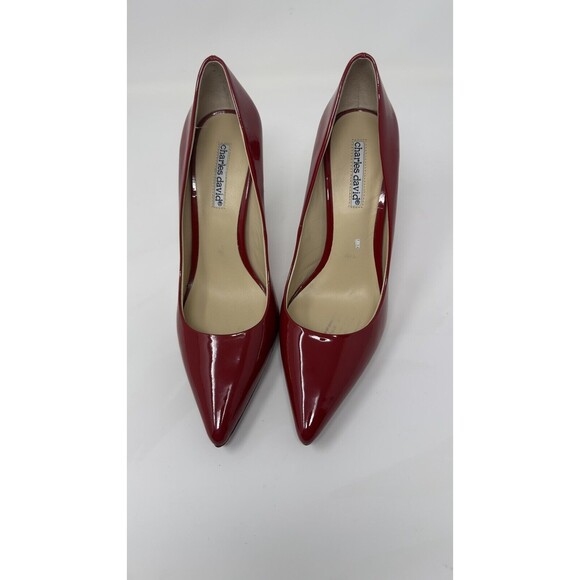 Charles David Women's Leather Pointed Toe High-Heel Pumps-Red-US 7.5 - Picture 11 of 16